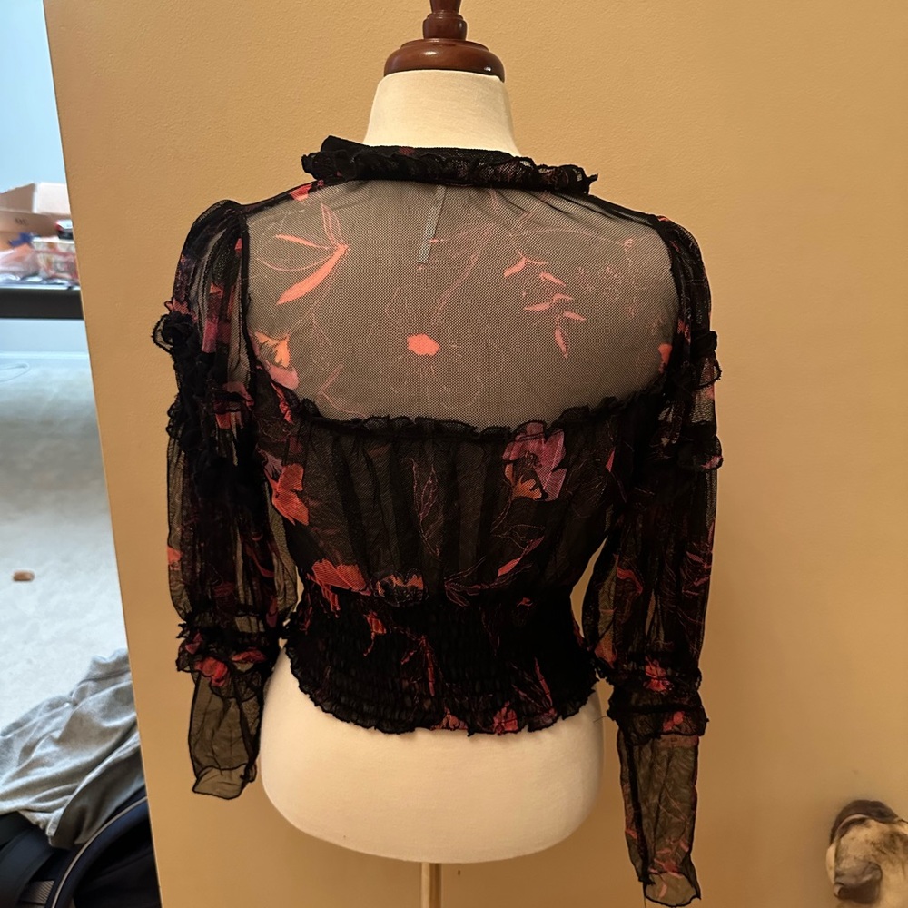 Free People Time For Shine Mesh Blouse - Picture 4 of 6